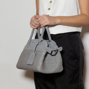 Evelina Raffia-Suede Croco Bag - Image 4