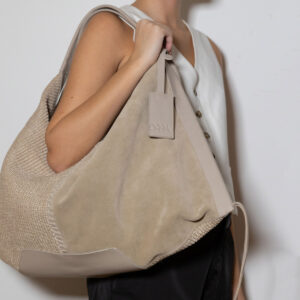 Victoria Suede-Raffia Bag - Image 2