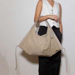 Victoria Suede-Raffia Bag - Image 3