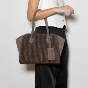 Eden Raffia-Suede Bag - Image 1