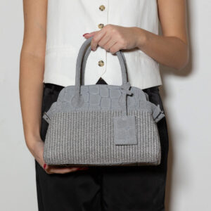 Evelina Raffia-Suede Croco Bag - Image 1