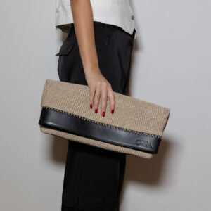 Market Embro Raffia Leather Bag - Image 1