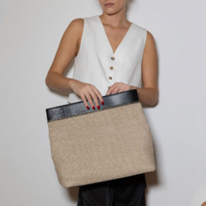 Market Embro Raffia Leather Bag - Image 2